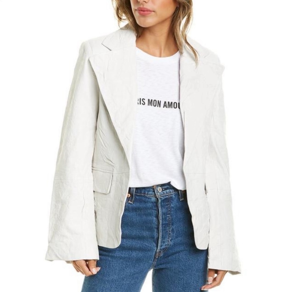 NWT Zadig & Voltaire Vichy Crinkle Leather Jacket